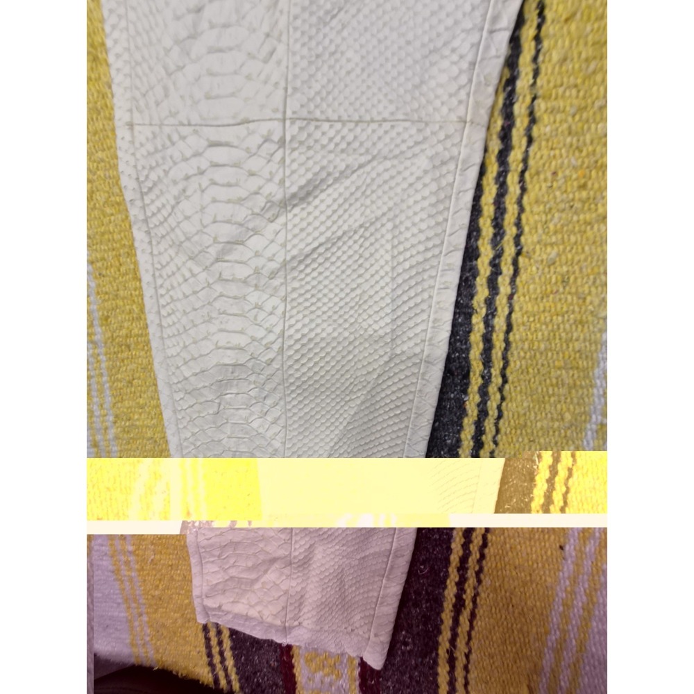 Yigal Azrouël 100% Lamb Leather Croc-Embossed Pants - Winter White - Size 2 - Picture 10 of 16